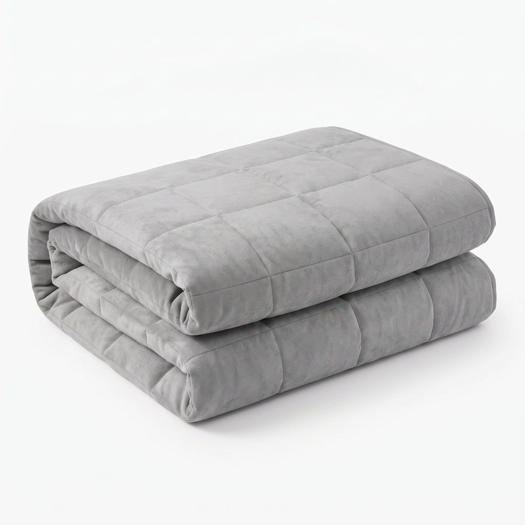 Couverture lestée Lestona, coloris gris, pliée