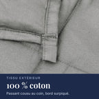 Couverture lestée Lestona, coloris gris, coin et passant de fixation